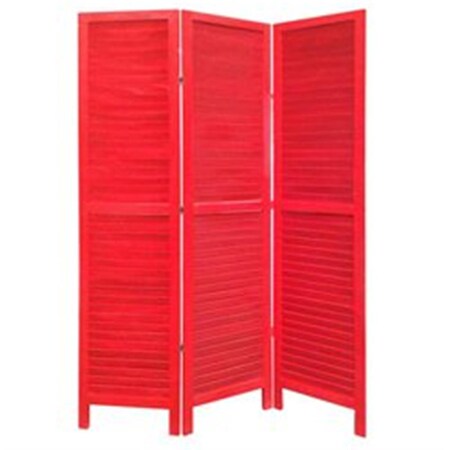 Screen Gems 3 Panel Shutter Room Divider SG-237 RED